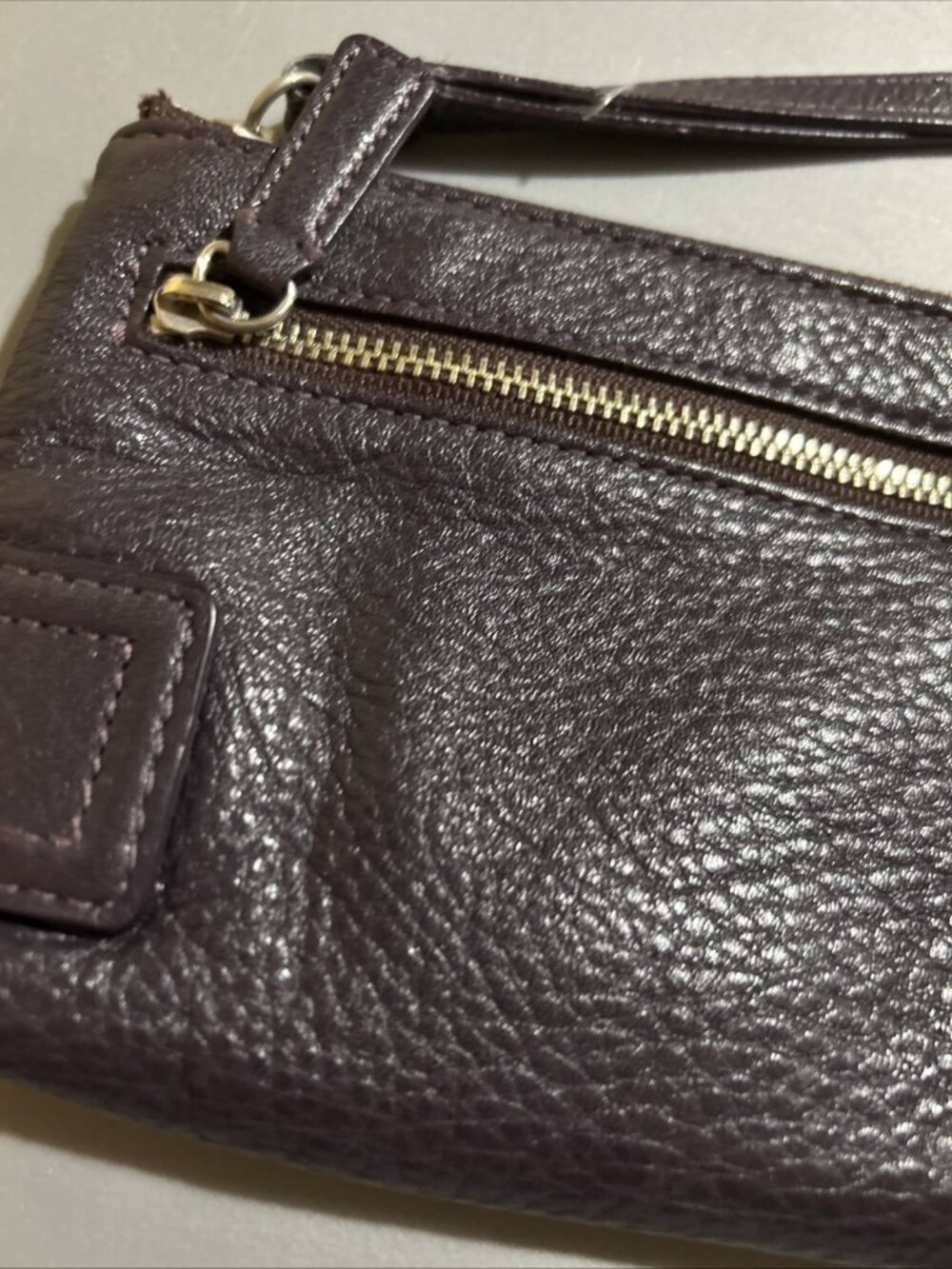 Cole Haan Purple Pebbled Leather Wristlet Clutch Mini Bag Y2K Aesthetic🔥 - Picture 7 of 11